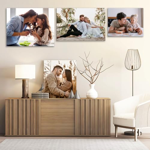 Ship Next Day Custom Canvas Prints with Your Photos (Framed 10x8) Customized Picture Gifts Photo Prints Personalized Canvas Pictures Wall Art Ideal for Home Decor
