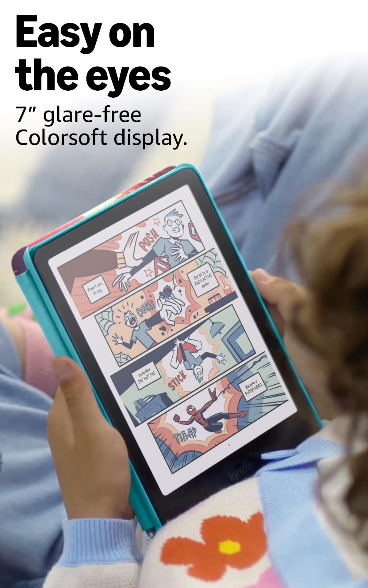 Amazon Kindle Colorsoft Kids 16 GB (2024 model) – Lightweight, compact, and designed for reading—no apps, videos, or games. – with cover, Fantasy River