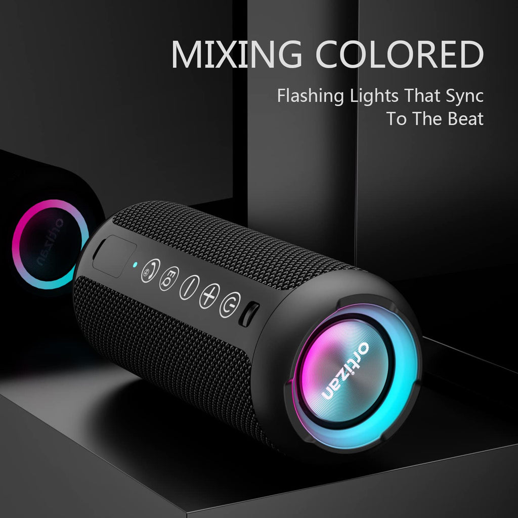 Ortizan X10 Portable Bluetooth Speaker (1st Gen), IPX7 Waterproof, Wireless | Big Sound and Deep Bass, TWS Pairing, 30Hrs of Playtime, for Home/Party/Outdoor/Beach, Birthday Gifts for Men Women - Black