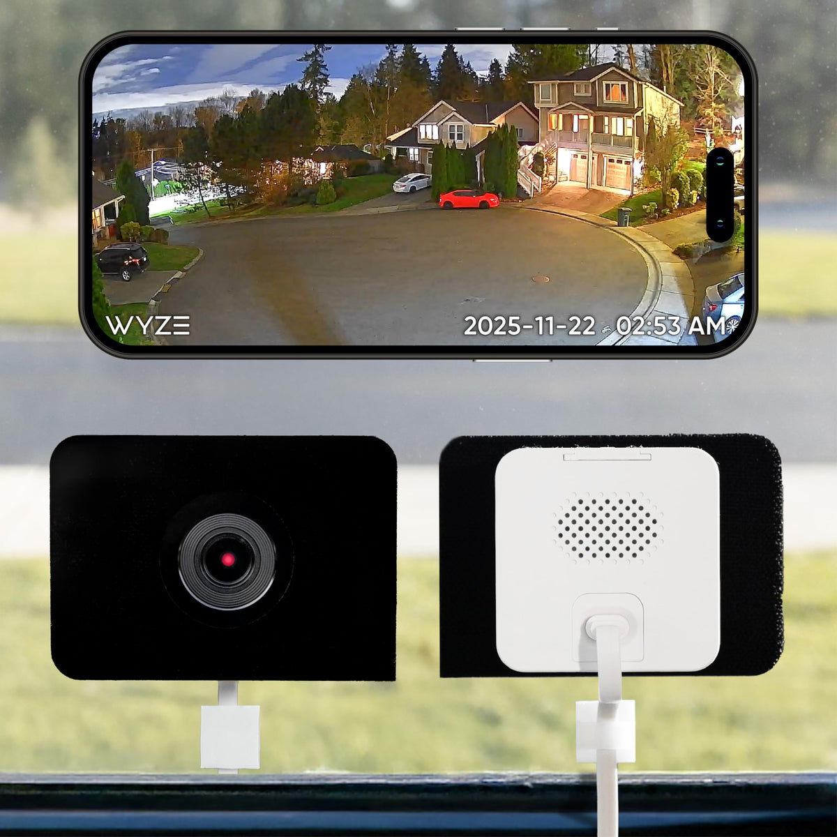WYZE Window Camera, WiFi Indoor Security Cam, Anti-Glare Color Night Vision