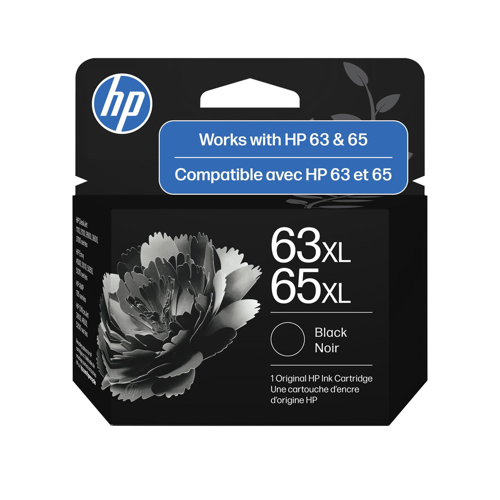 HP 63XL/65XL Black High-Yield Ink Cartridge (Replaces Both 63XL & 65XL) | Works with AMP; DeskJet 1100, 2100, 2600, 3600; Envy 4500, 5000; OfficeJet 3800, 4600, 5200 Series | B7RT5AN
