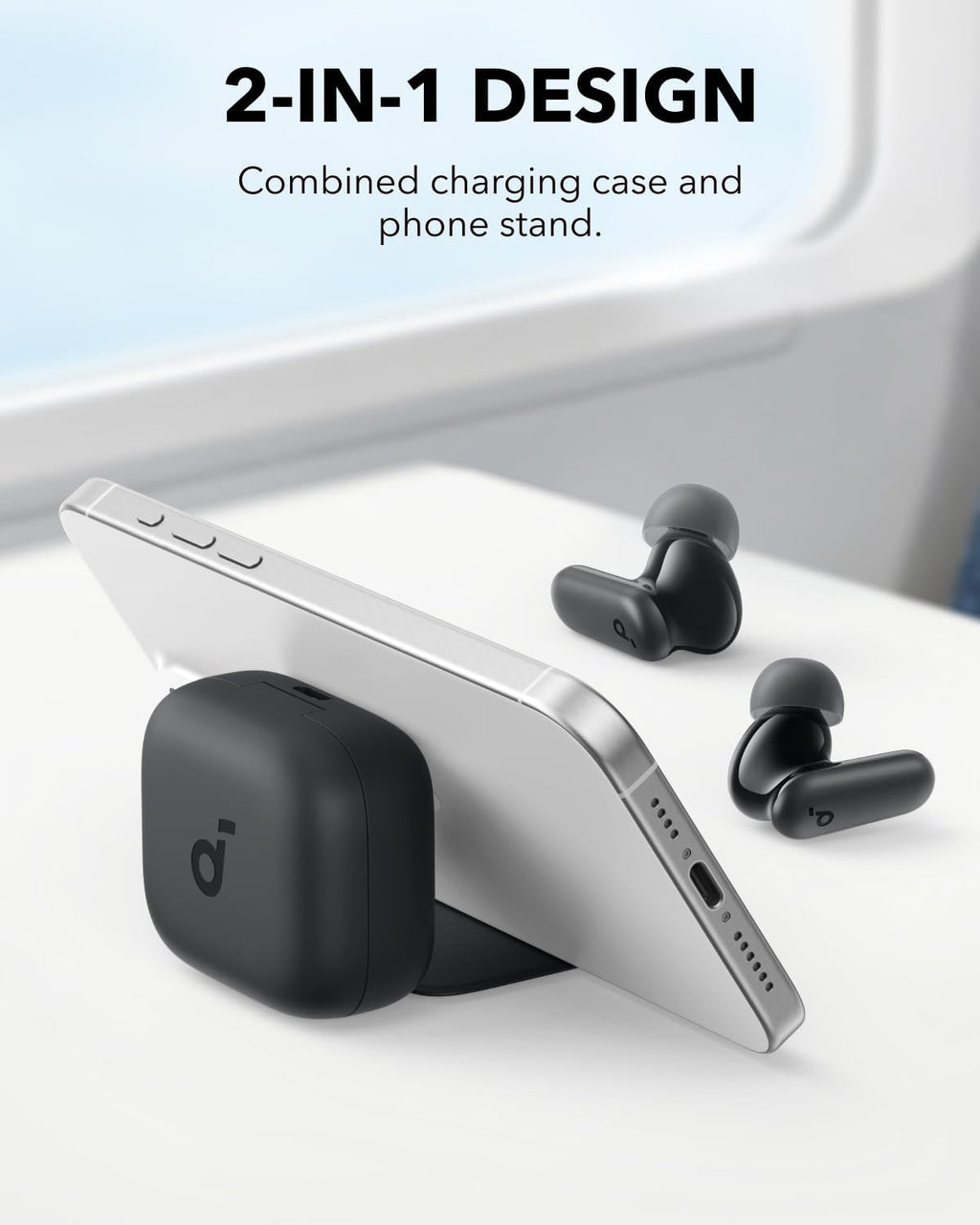 Soundcore P30i by Anker Noise Cancelling Earbuds, Hands-Free Viewing | Strong and Smart Noise Cancelling, Powerful Bass, 45H Playtime, 2-in-1 Case and Phone Stand, IP54, Bluetooth 5.4