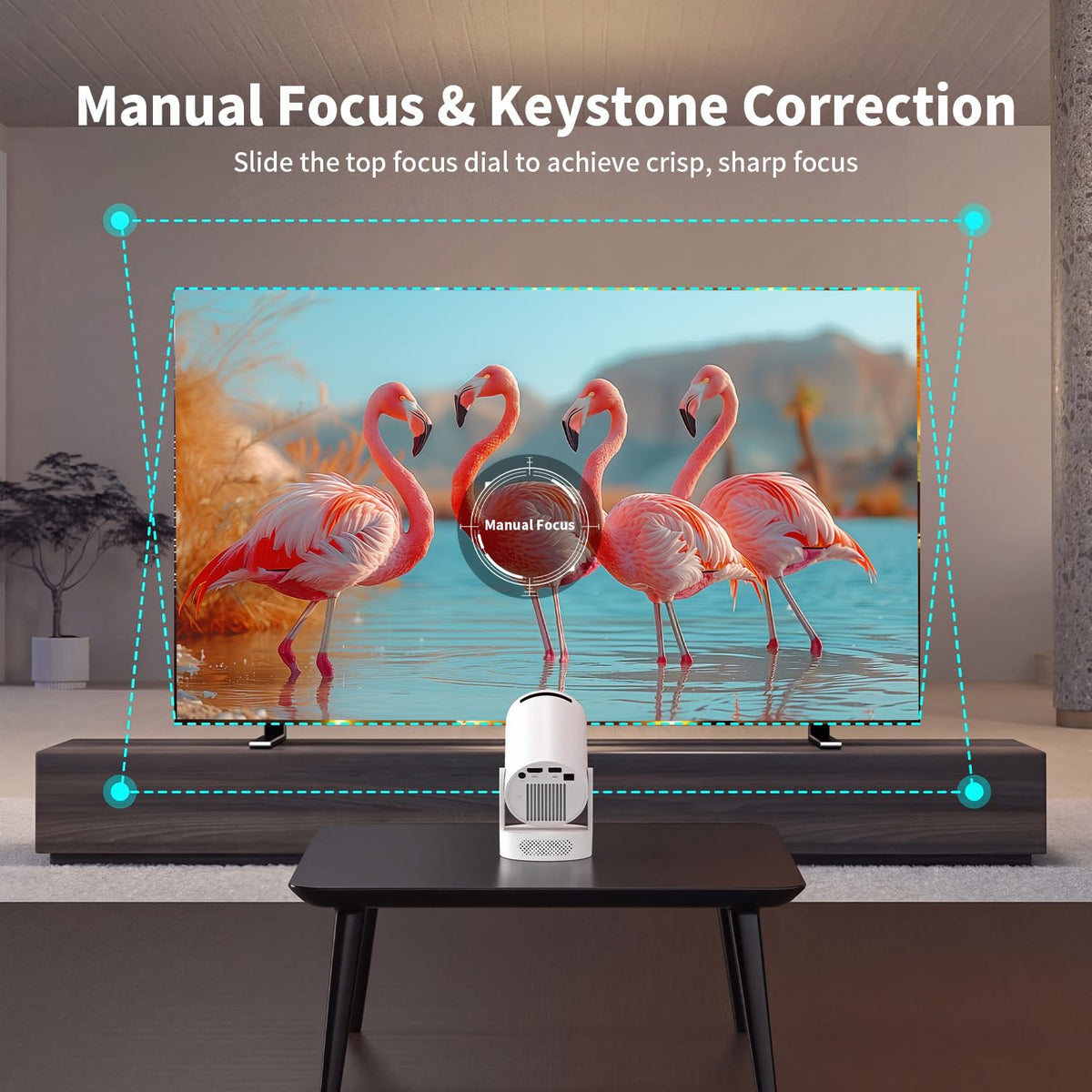 Mini Portable Projector with Bluetooth 5.4 and WiFi 6, 4K Support | HY300 Ultra Projector,220 ANSI,210° Rotation,Auto Keystone Correction,5watt Sound Base Speaker