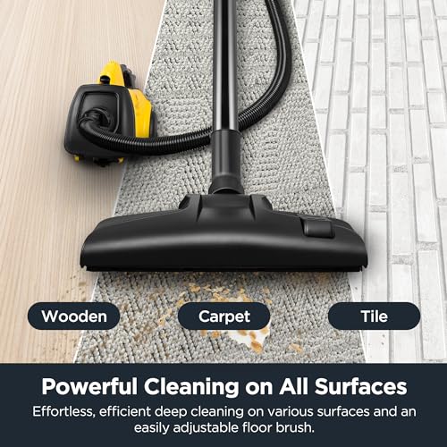 Eureka 3670M Canister Cleaner, Lightweight Powerful Vacuum for Carpets and Hard Floors, w/ 5bags,Yellow