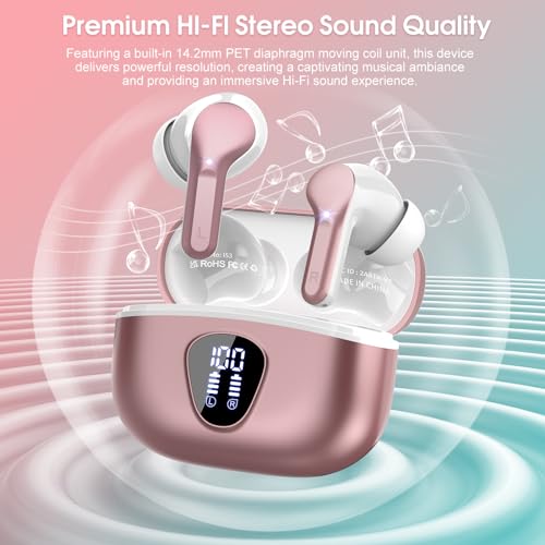 Wireless Earbuds, Bluetooth 5.4 Headphones HiFi Stereo, Bluetooth Earbuds