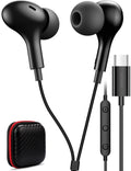 USB C Headphone for Samsung S26 S25 FE S24 A16 A17 Z Wired Earbuds Magnetic | in-Ear Type C Earphone with Microphone Volume Control Bass Stereo Noise Canceling for iPhone 18 Pro Max 17 16 16e 15 Pixel 11