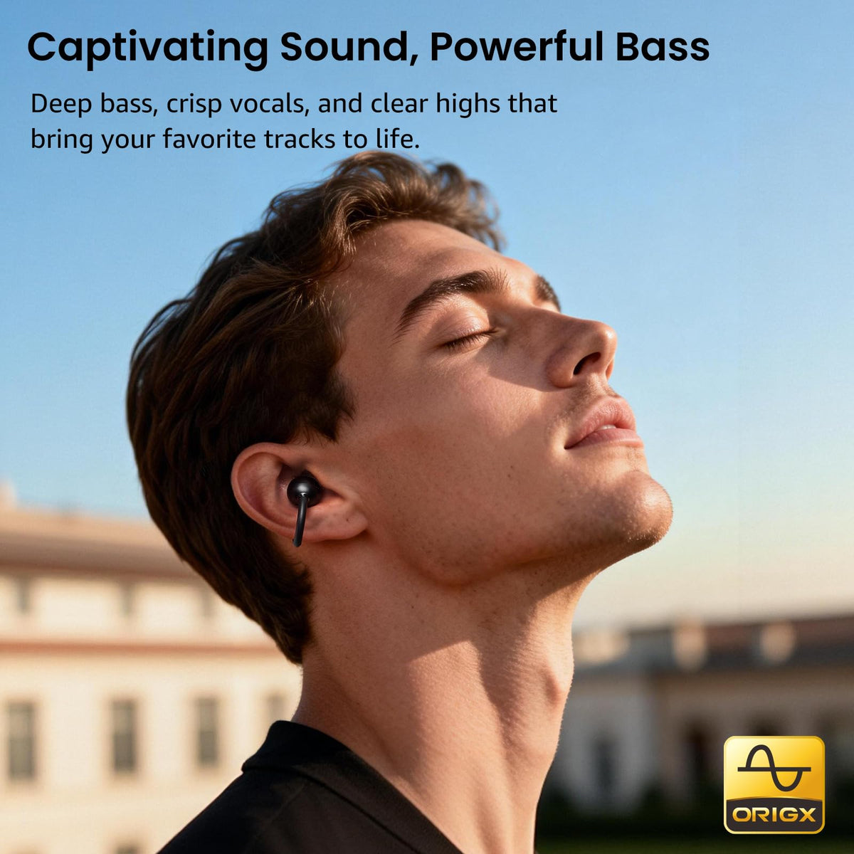 TOZO OpenEarRing Open Ear Earbuds 40H Bluetooth 5.4 Lightweight Comfort | Open Ear Clip On Wireless Earbuds with Smart Digital LED Display, Stable Connection, Secure Fit for Driving Workout Black