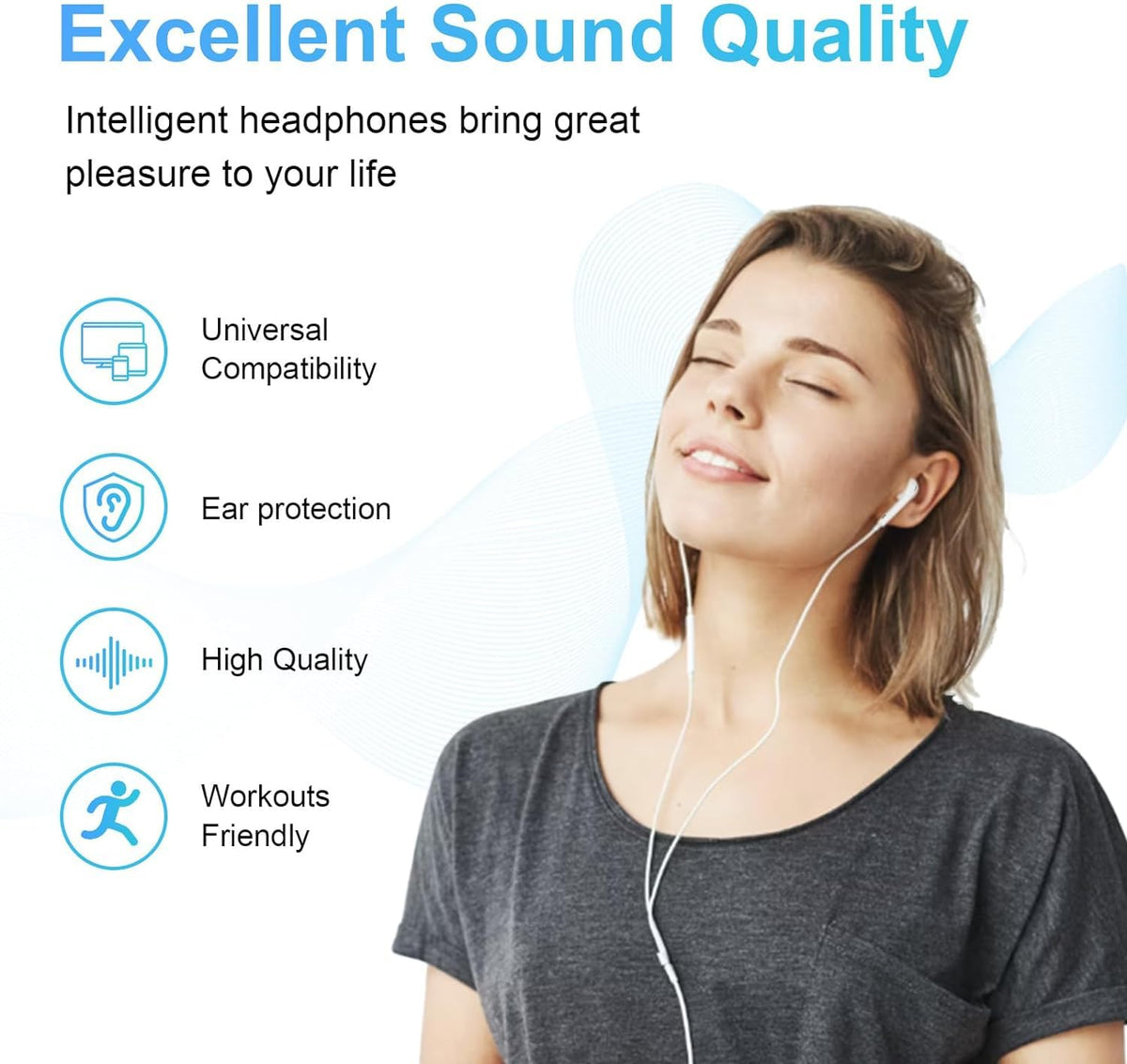 USB C Headphones Wired for iPhone 17/16, Type C Earphones with Microphone & Remote Noise Cancelling Earbuds for iPhone 16/15 Pro Max, iPad, Galaxy S23/S22/S21/S20, Pixel 7/6/5/4