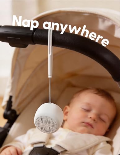 Babelio Pocket Mini Portable White Noise Machine for Travel, 15 Sounds | USB-C Rechargeable, Auto-Off Timer, Lightweight Design, Last-Setting Memory, Easy To Pack And Carry, White