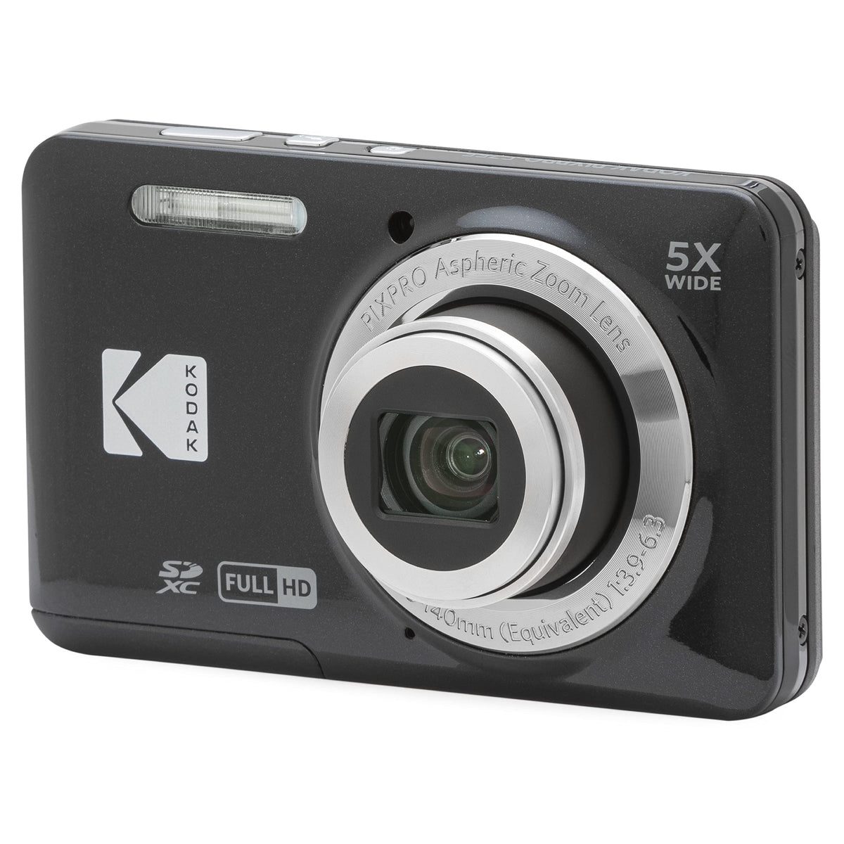 Kodak PIXPRO FZ55 16MP Compact Digital Camera, 5X Optical Zoom, Black | 1080p Full HD Video, 28mm Wide Angle Lens, 2.7 Inch LCD, Point and Shoot, Vlogging Camera, Li-Ion Battery