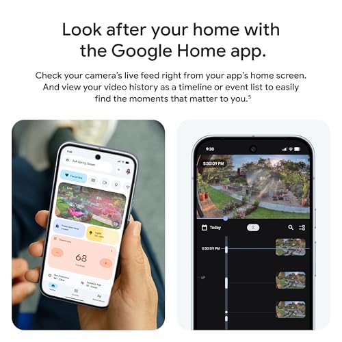 Google Nest Cam Outdoor (Wired, 2nd Gen) - Security Camera - 2025 - Snow | 2K video, motion detection, color night vision, 2-way audio, works with Google Home and Gemini, weather resistant