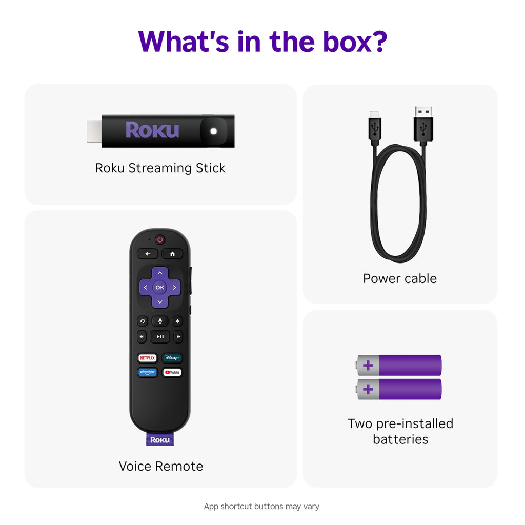 Roku Streaming Stick HD with Voice Remote | Compact 4K Streaming Device for TV with Roku Voice Remote & Long-Range Wi-Fi - Free & Live Local News, Sports