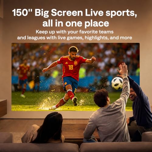 Aurzen Roku TV D1R Cube Smart Outdoor Projector with WiFi and Bluetooth | Roku TV Built-in, Sealed Optical Engine, 1080P FHD, DoIby Audio, Portable Mini Projector for Home/Outdoor Movie Soccer Game