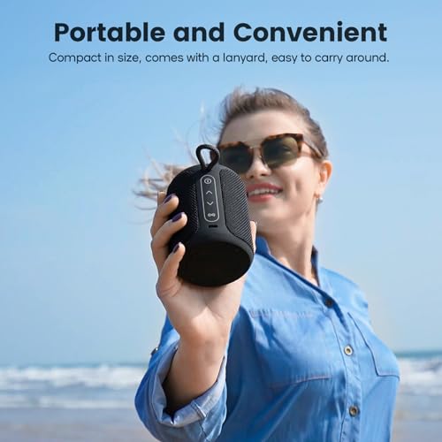 Bluetooth Speaker Wireless,IP67 Waterproof & Dustproof Portable Speaker with Lights,15W Loud Stereo Sound, 2500mAh Battery All Day Playtime, TWS Pairing, BT5.3, Home/Party/Outdoor/Beach (Black)