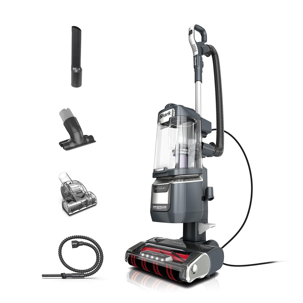 Shark Rotator Lift-Away Vacuum, DuoClean PowerFins, Dark Grey, LA555 | Self-Cleaning Brushroll, Odor Neutralizer, Lift-Away ADV, HEPA Filter, LED Headlights, Swivel Steering, Pet Tools Included