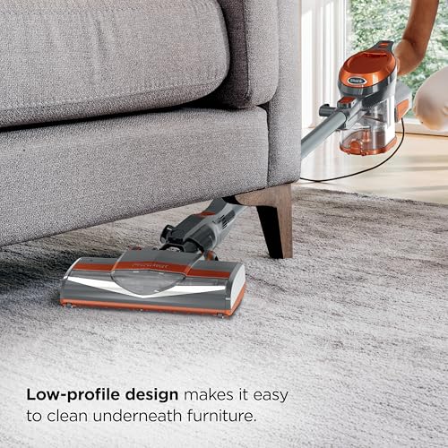 Shark Rocket Corded Stick Vacuum, Carpet & Hard Floors, Gray/Orange, HV301 | Under 9 Lbs., Handheld Conversion, Pet Hair Pickup, Swivel Steering, Low-Profile Reach, Crevice and Upholstery Tools