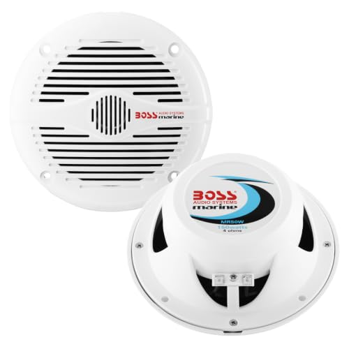 BOSS Audio Systems MR50W 5.25 Inch Marine Boat 300 Watt 2 Way Speaker Pair