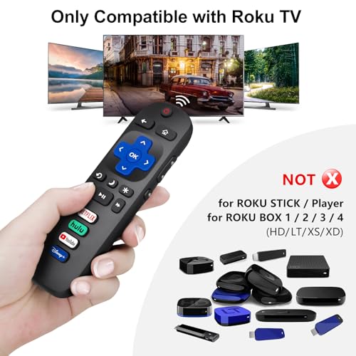 (2 Pack) Replacement Remote Control for Roku TV, for TCL Roku/Onn Roku TVs | for Hisense Roku/Sharp Roku/Element Roku/Westinghouse Roku/Philips Roku Smart TV (Not for Stick & Box) Ready Out of the Box