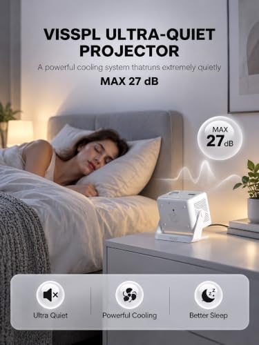 4000ANSI 4K Smart Projector with WiFi and Bluetooth, Auto Focus | Now with Netflix ,Auto Keystone, 360° Rotatable Stand, Ultra Low Noise, Outdoor Home Theater, HDMI, USB