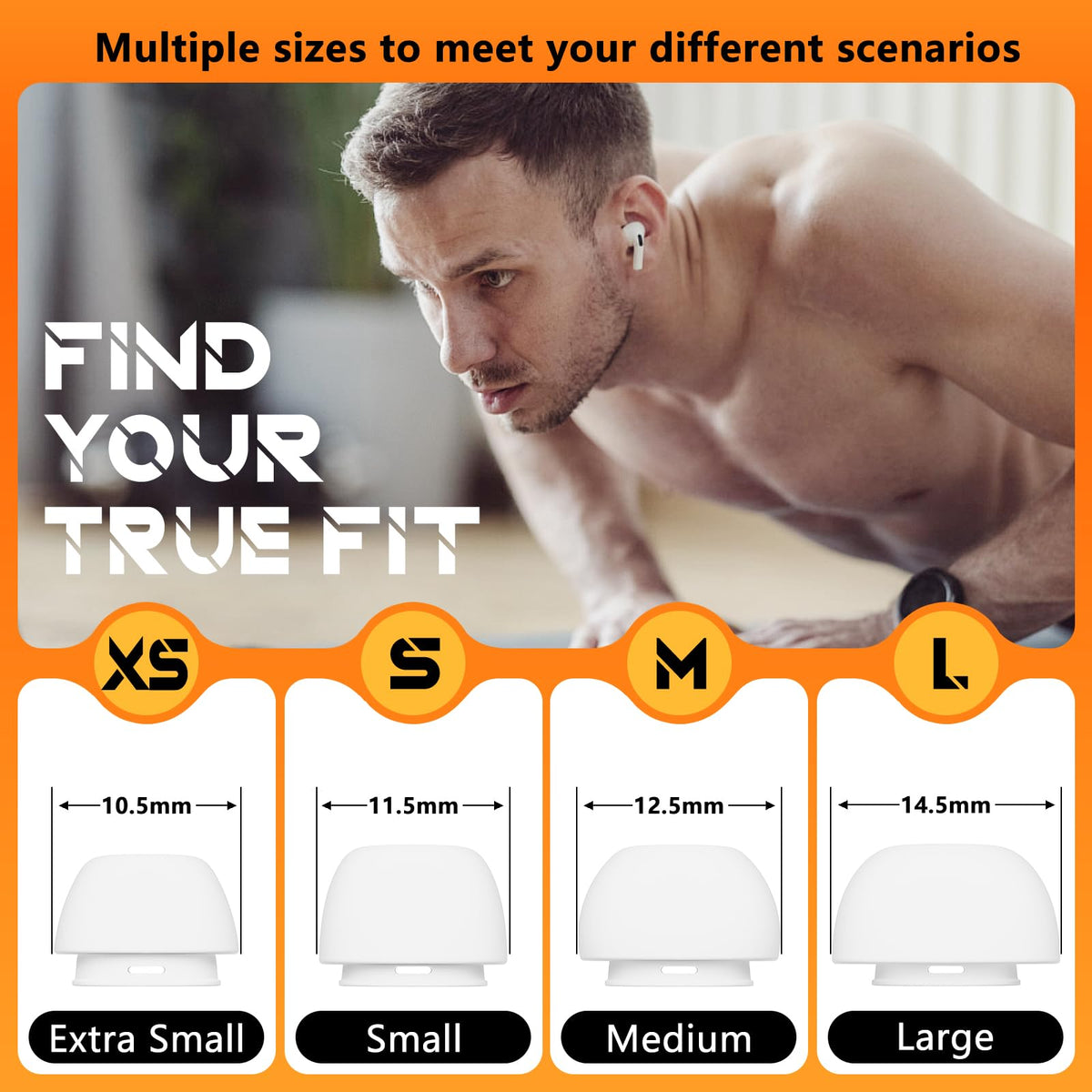 Inesore 4 Pairs Replacement Ear Tips for AirPods Pro 2nd/1st (White) | (2019/2022/2023) with Noise Reduction Hole & Built-in dust Guard Screen,Silicone, with Cleaner Pen,4 Size (XS/S/M/L)