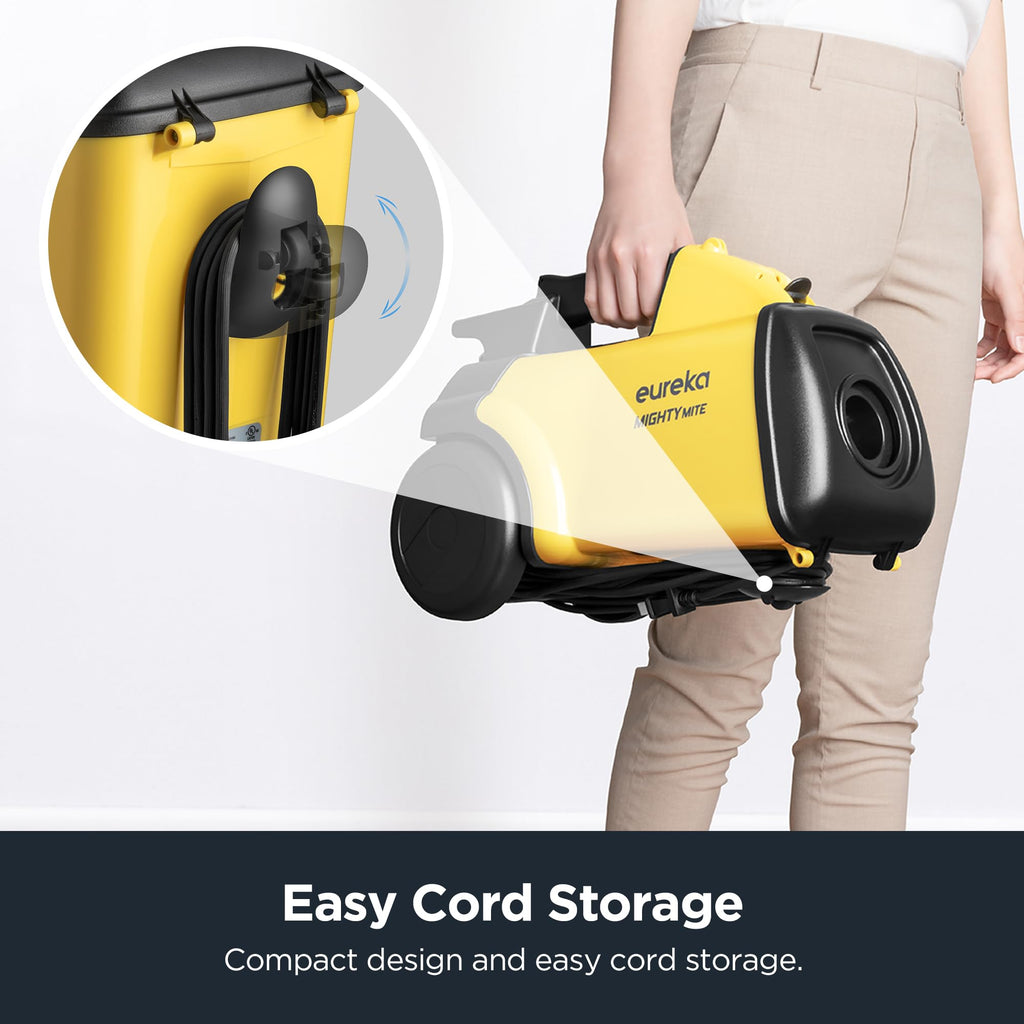 Eureka 3670M Canister Cleaner, Lightweight Powerful Vacuum for Carpets and Hard Floors, w/ 5bags,Yellow