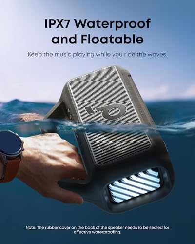 Soundcore Boom 2 by Anker, 80W Outdoor Bluetooth Speaker, 24H Playtime | IPX7 Waterproof, BassUp 2.0, Floatable, RGB lights, USB-C, Custom EQ via soundcore App, Portable for Camping and Beach