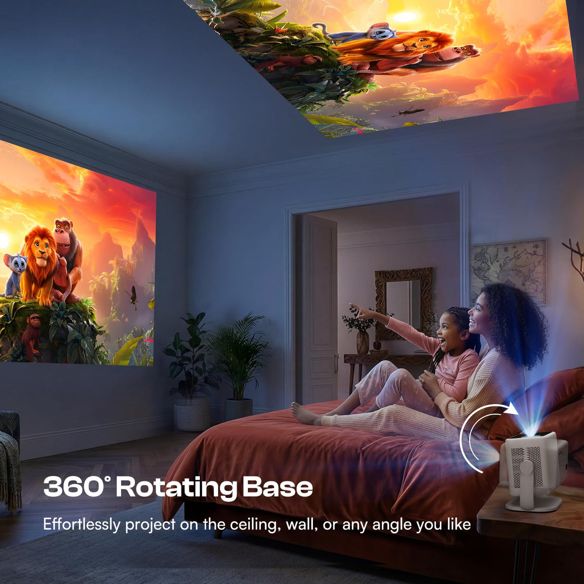 Caydo P3 Art Projector, Native 1080P Drawing Projector for Artists | Built-in Exclusive Drawing App, Auto Focus & Keystone, 360° Rotatable Stand, 40''-120'' Projection, 30,000H Lifespan