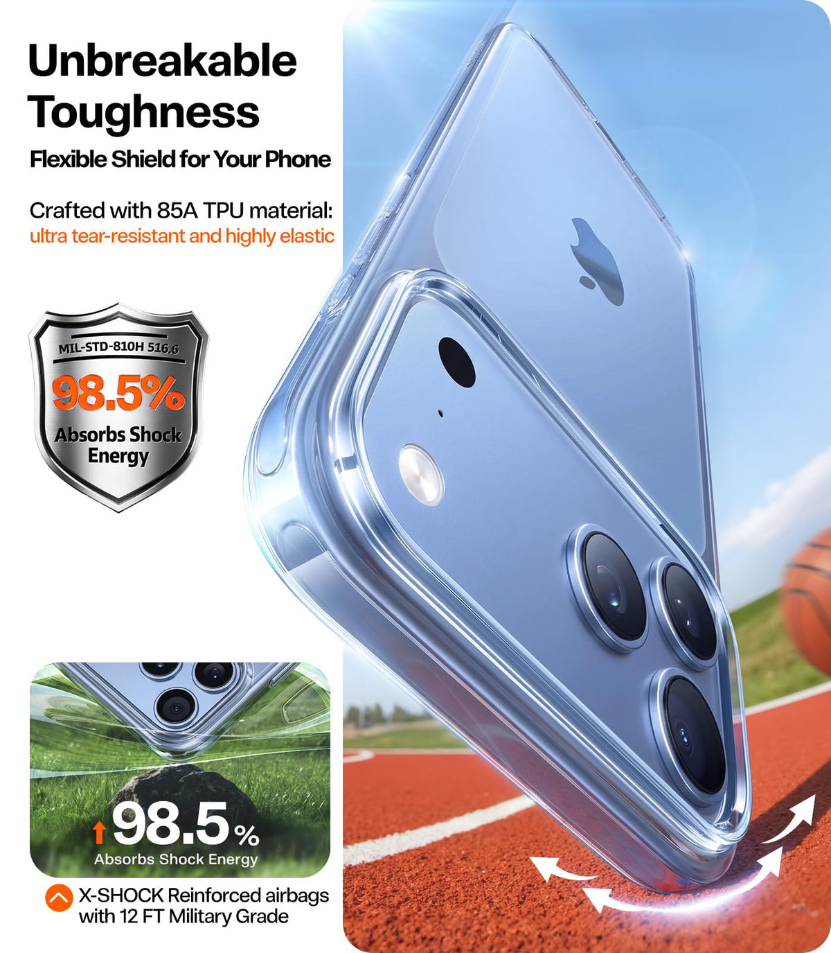 TORRAS for iPhone 18 Pro Case Crystal Clear, Upgraded Anti-Yellowing, 6.3'' | 2026 Upgraded Non-Yellowing, Military-Grade Protection, Ultra-Slim Soft Bumper Case for iPhone 18 Pro Phone Case Anti-Scratch