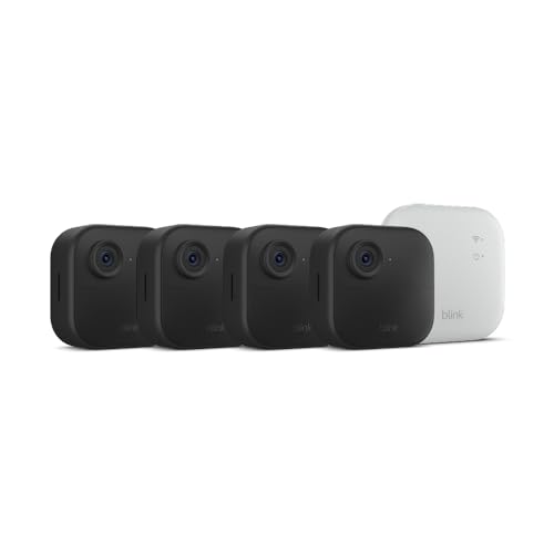 Blink Outdoor 4 XR – two-year battery wireless camera with 4x security coverage, 1000 ft open-air range or 400 ft with typical use — 4 camera system.
