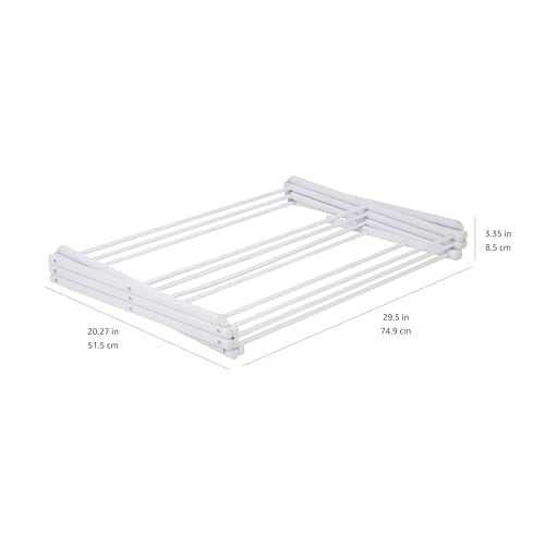 Amazon Basics Foldable Portable Clothes Drying Rack for Indoor Air Drying, Collapsible Design, 14.5" D x 29.5" W x 41.8" H, White
