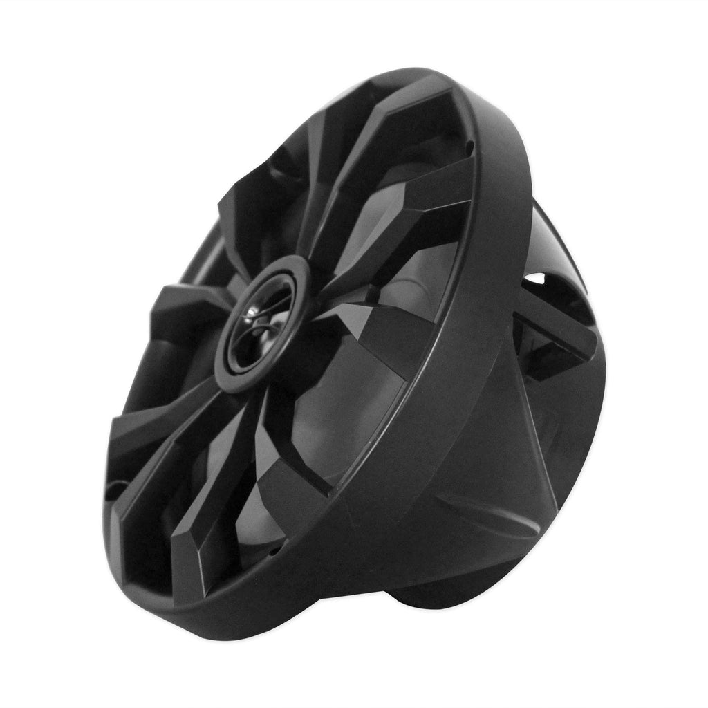 Rockville RKL80MB 8" Black 2-Way Marine Boat LED Speakers Pair | 900W Peak / 200W RMS, 4 Ohm, IP66 Waterproof, Red/Blue Beat-Sync LEDs, 40Hz-20kHz, Includes 16.4 Ft Wire and Grilles