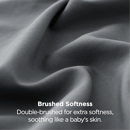 Bedsure Pillow Cases Queen Set of 2 - Dark Grey Double Brushed Microfiber Pillowcases 2 Pack, Super Soft Cooling Pillow Case Covers with Envelope Closure for Kids, Wrinkle, Fade Resistant, 20”x30“