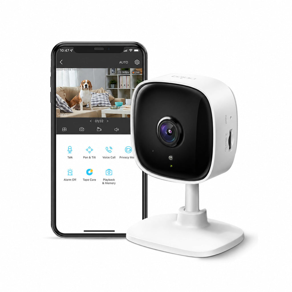 Tapo 1080P Indoor Security Camera, Baby Monitor, Dog Camera, Wired, C100 | Motion Detection, 2-Way Audio, Siren, Night Vision, Cloud & SD Card Storage, Works w/Alexa & Google Home