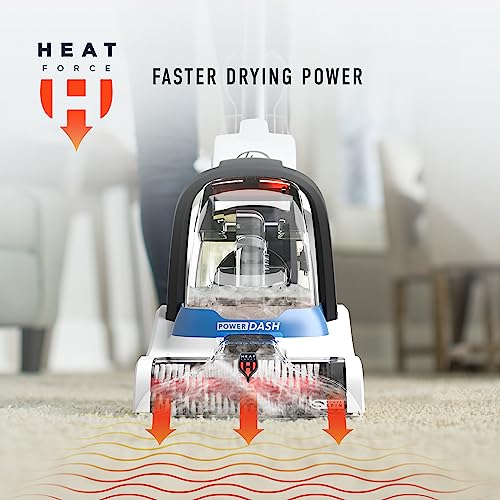 Hoover PowerDash Pet Compact Carpet Cleaner Machine, Lightweight Design | HeatForce Fast Drying, Antimicrobial Brush Roll, Pair with a Hoover Carpet Cleaner Solution