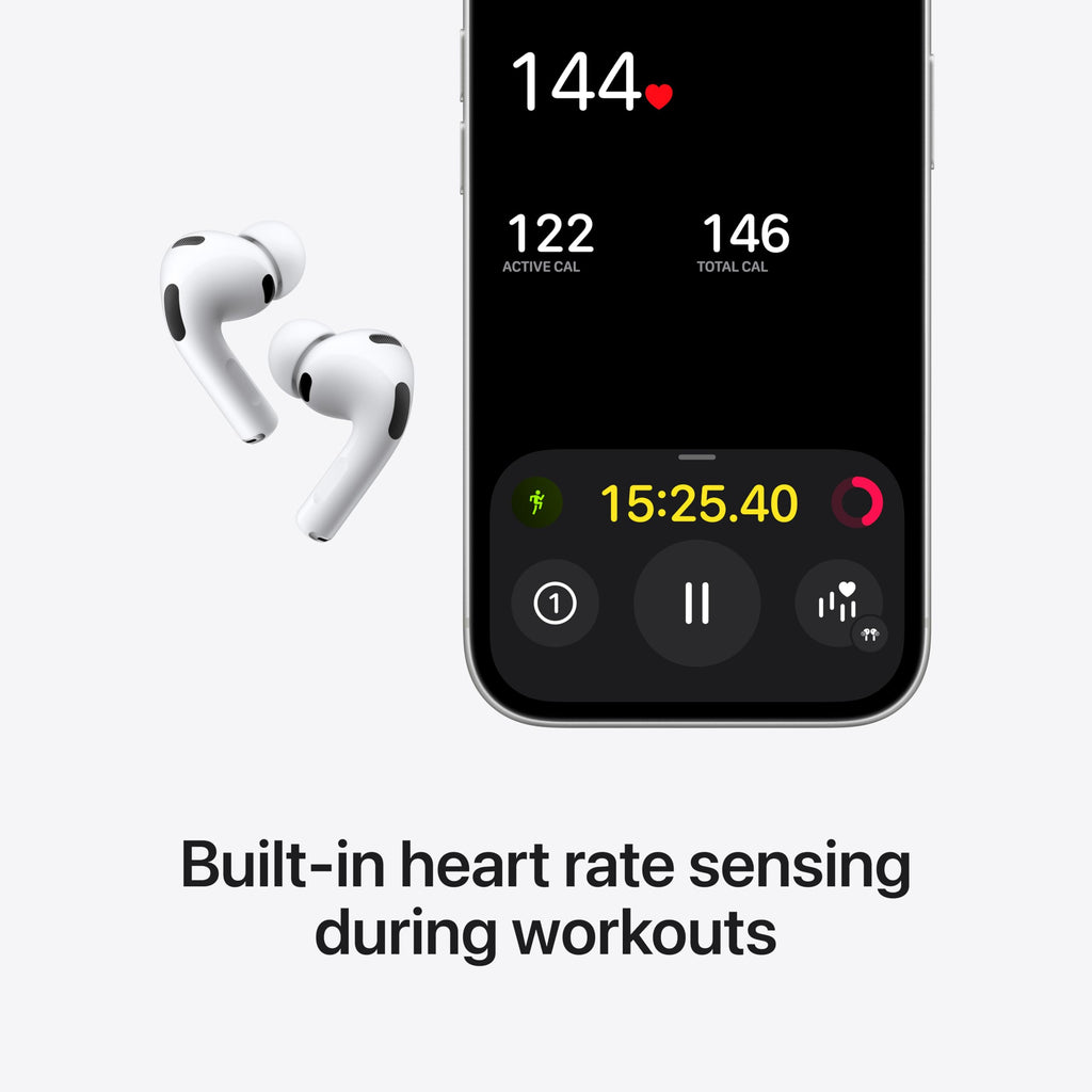 Apple AirPods Pro 3 Wireless Earbuds with Active Noise Cancellation | Live Translation, Heart Rate Sensing, Hearing Aid Feature, Bluetooth Headphones, Spatial Audio, USB-C Charging