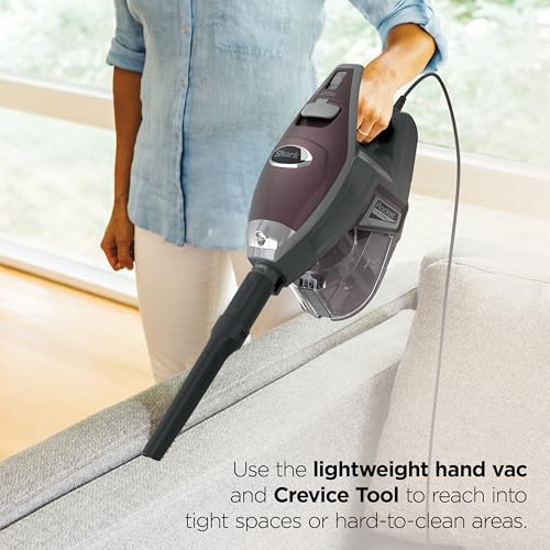 Shark Rocket Pet Plus Corded Stick Vacuum, Lightweight, Bordeaux, HV322 | Carpet, Area Rug & Hard Floor Cleaning, Handheld Vacuum for Pet Hair, XL Dust Cup, LED Headlights, Crevice & Upholstery Tool​