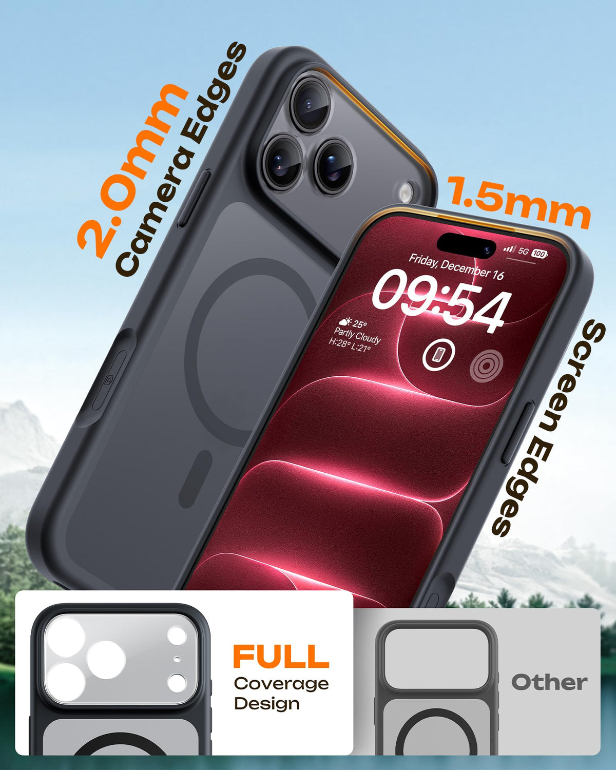 TOCOL for iPhone 18 Pro Case, Compatible with MagSafe, Black | Built-in Magnets, Camera Control Cover, Full Camera & Military-Grade Protection Anti-Slip Slim Translucent Matte Phone Case