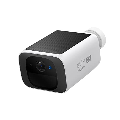 eufy Security SoloCam S220, Solar Security Camera, Wireless Camera Outdoor | 2K Resolution, Continuous Power, Built-in 8GB, No Subscription, HomeBase 3 Compatible, for Outdoor Surveillance