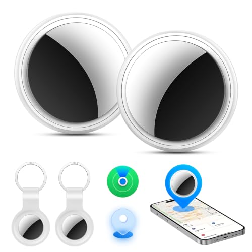 Air Tracker Tag-2 Pack, Smart Item Tags [Apple MFi Certified] | With Find My app (iOS Only), Key Finder Locator Luggage Tag for Keys, Bags, Wallets, Backpack, Suitcases, Replaceable Battery