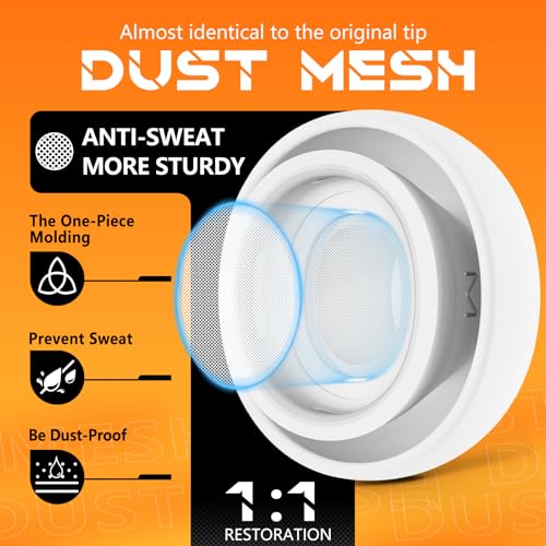 Inesore 4 Pairs Replacement Ear Tips for AirPods Pro 2nd/1st (White) | (2019/2022/2023) with Noise Reduction Hole & Built-in dust Guard Screen,Silicone, with Cleaner Pen,4 Size (XS/S/M/L)