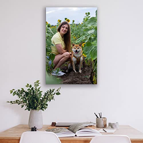 Custom Canvas Prints with Your Photos Framed Canvas Customized Wall Art Personalized Canvas Pictures for Pet/Family Gifts for Mom/Men/Women 8 x 10