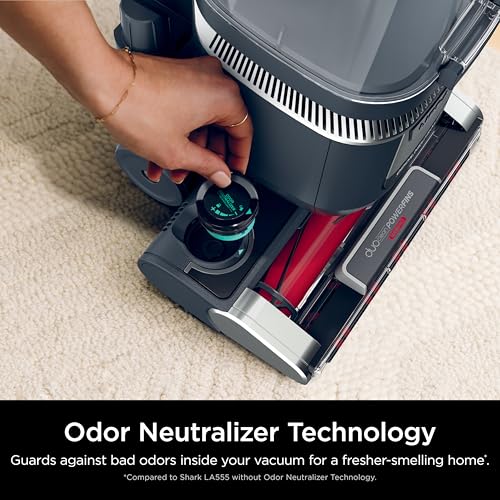 Shark Rotator Lift-Away Vacuum, DuoClean PowerFins, Dark Grey, LA555 | Self-Cleaning Brushroll, Odor Neutralizer, Lift-Away ADV, HEPA Filter, LED Headlights, Swivel Steering, Pet Tools Included