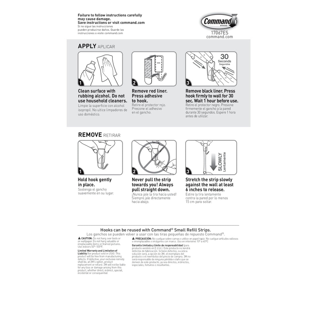 Command Small White Wire Hooks, 16 Hooks, 24 Strips | Damage-Free Hanging with Adhesive No Tools Wall Hooks for Hanging Decorations in Living Spaces, Holds up 0.5 lb