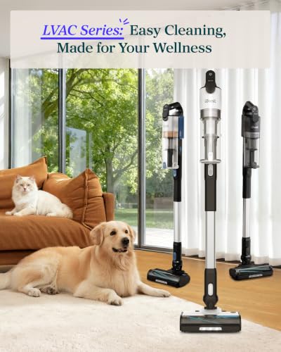 Levoit Cordless Vacuum Cleaner, Anti-Tangle for Pet Hair, Up to 50 Minutes | Powerful Suction, Lightweight, Rechargeable, Versatile for Carpets & Hard Floors, 180° Lay-Flat Design, LVAC-200