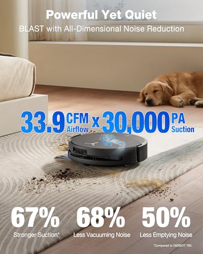 ECOVACS DEEBOT T90 PRO Omni Robot Vacuum and Mop, 30000Pa Blast Suction | TruEdge Instant Self-Cleaning OZMO Roller, PowerBoost Charging, Triple Lift Carpet Care, ZeroTangle for Pet Family,YIKO Agent