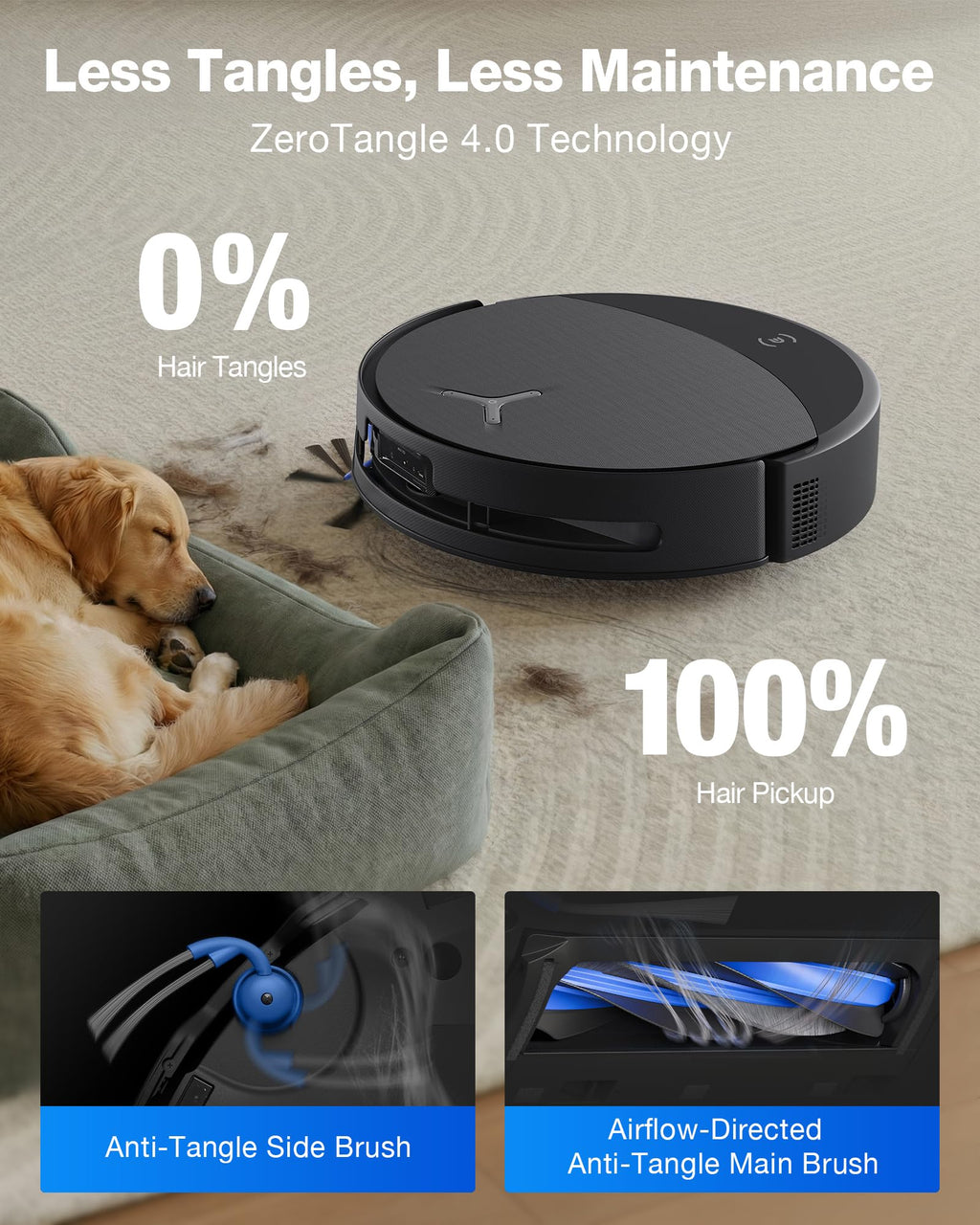 ECOVACS DEEBOT T90 PRO Omni Robot Vacuum and Mop, 30000Pa Blast Suction | TruEdge Instant Self-Cleaning OZMO Roller, PowerBoost Charging, Triple Lift Carpet Care, ZeroTangle for Pet Family,YIKO Agent
