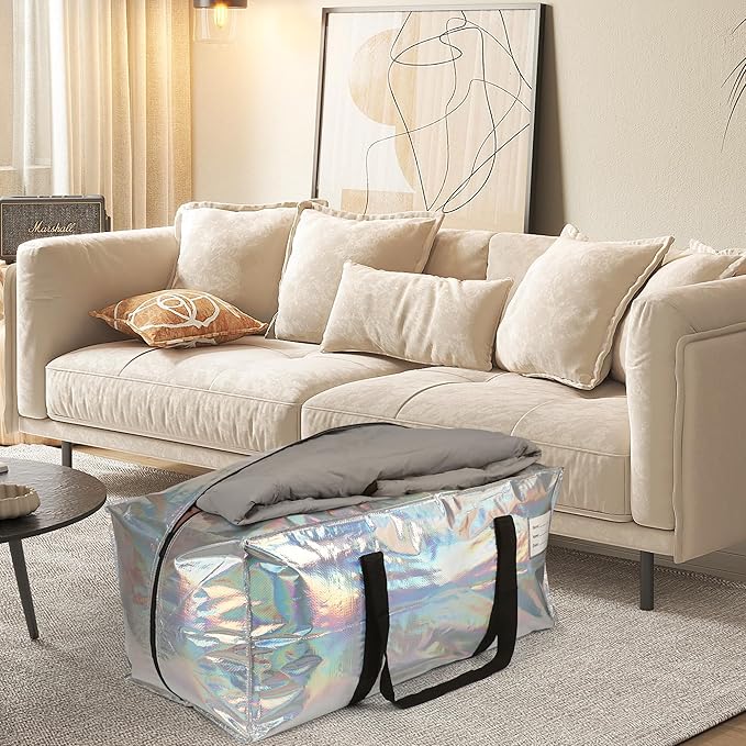 🏆Flash Sale⚡Heavy-Duty Moving Bags with Reinforced Handles - Extra Large Storage Laundry Bags for Clothes, Toys, Blankets