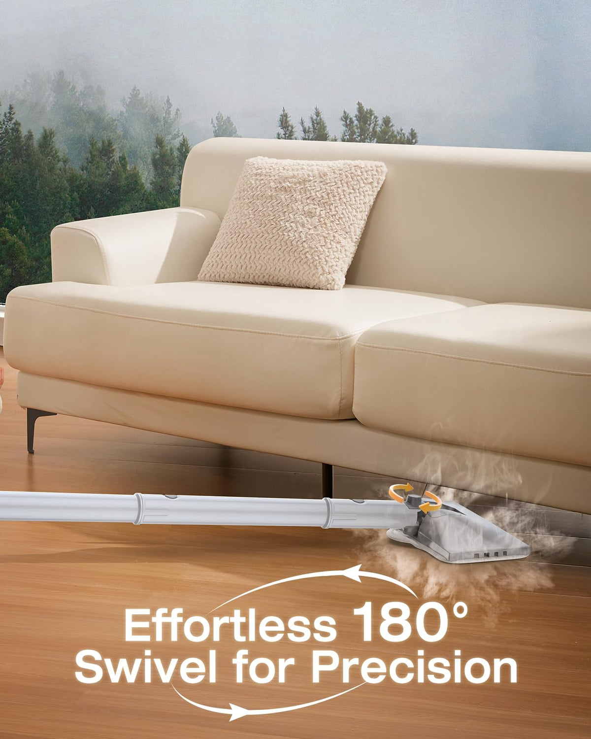 Steam Cleaner, 10-in-1 Detachable Handheld Steam Mop for Multi-Surface | 350ml Tank,10s Heat-Up,248°F Steam Cleaner,2-Level Control,Swivel Head for Carpet,Floor,Tiles,BBQ grill,Car Accessories
