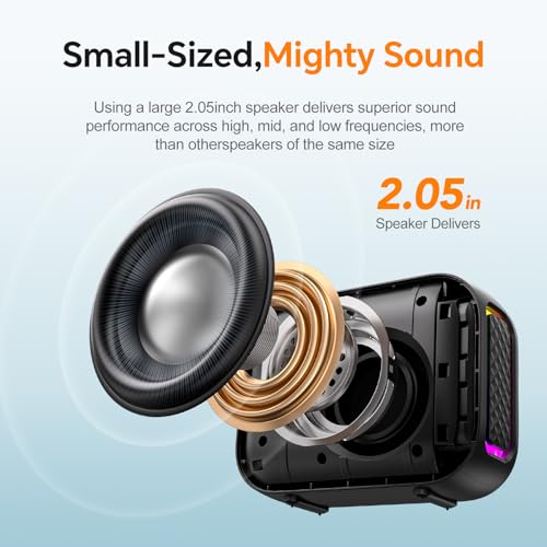 Portable Bluetooth Speaker Line-in Support: IPX5 Waterproof, Black | Up to 24H Playtime, HD Sound, TWS Pairing, LED Light, Outdoor Speaker for Beach, Pool, Travel, School Supplies for Adult Teen