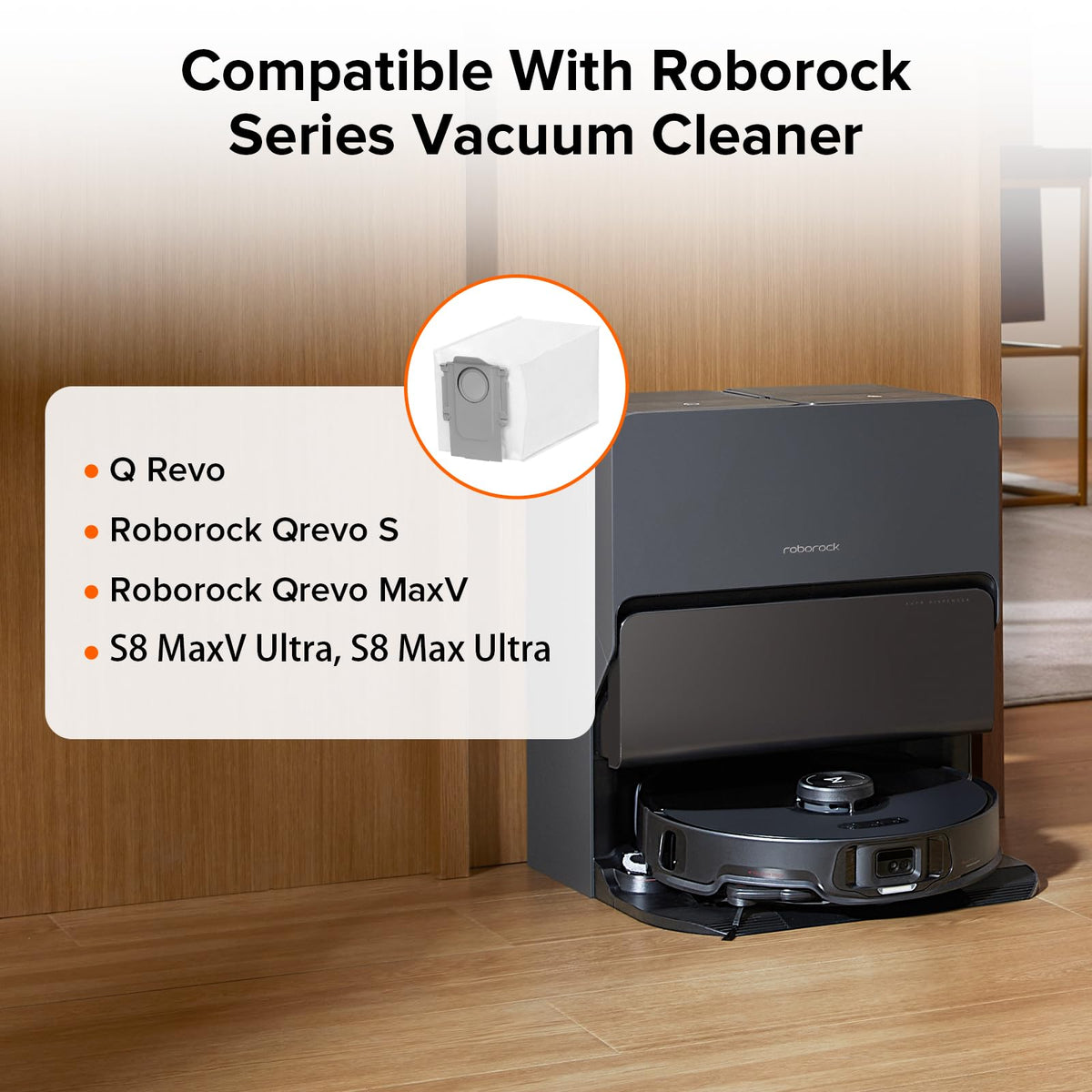 roborock 6 Packs Disposable Dust Bags for Saros 10R, Saros Z70, Saros 20, Qrevo Edge 3 Pro, QV 35A, Qrevo CurvX, Qrevo Curv 2 Flow, Qrevo S Pro, Qrevo 2 Pro, Saros 20 Sonic, S8 Max Ultra & RDS